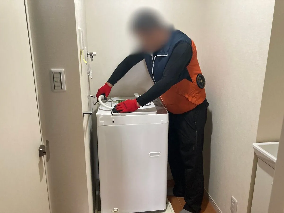 「1Kのマンションから洗濯機を回収させていただきました」作業写真
